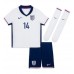 Camiseta Inglaterra Ezri Konsa #14 Primera Equipación para niños Eurocopa 2024 manga corta (+ pantalones cortos)